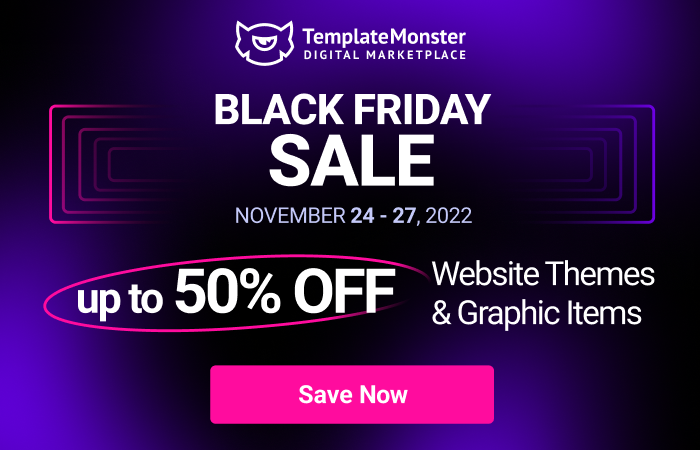 TemplateMonster Black Friday Sale 2022 - 50% Discount on Templates, Graphics and more