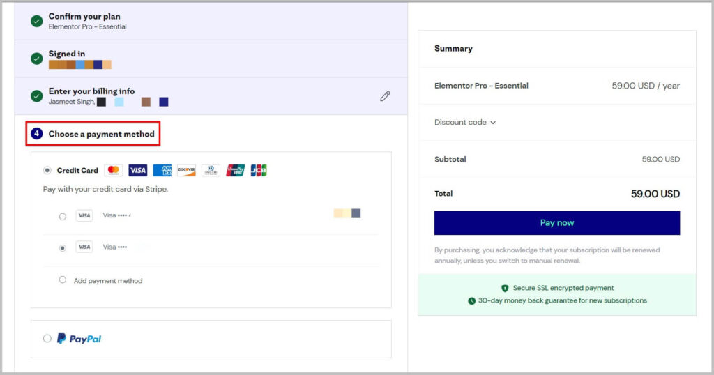 How to Buy Elementor Pro Plugin 10 Choose a payment method to buy Elementor Pro plugin