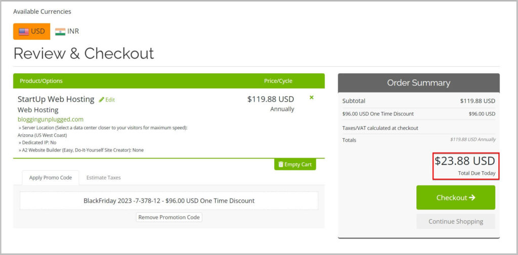 Claim A2 Hosting Black Friday 2023 Sale