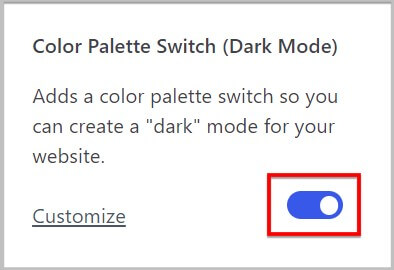 Dark Mode feature in Kadence Pro theme