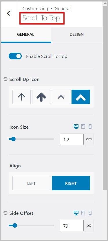 Scroll to Top in Kadence Theme