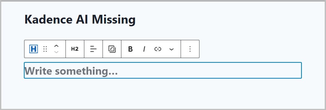 AI option missing in Advanced Text block before Kadence Blocks 3.2