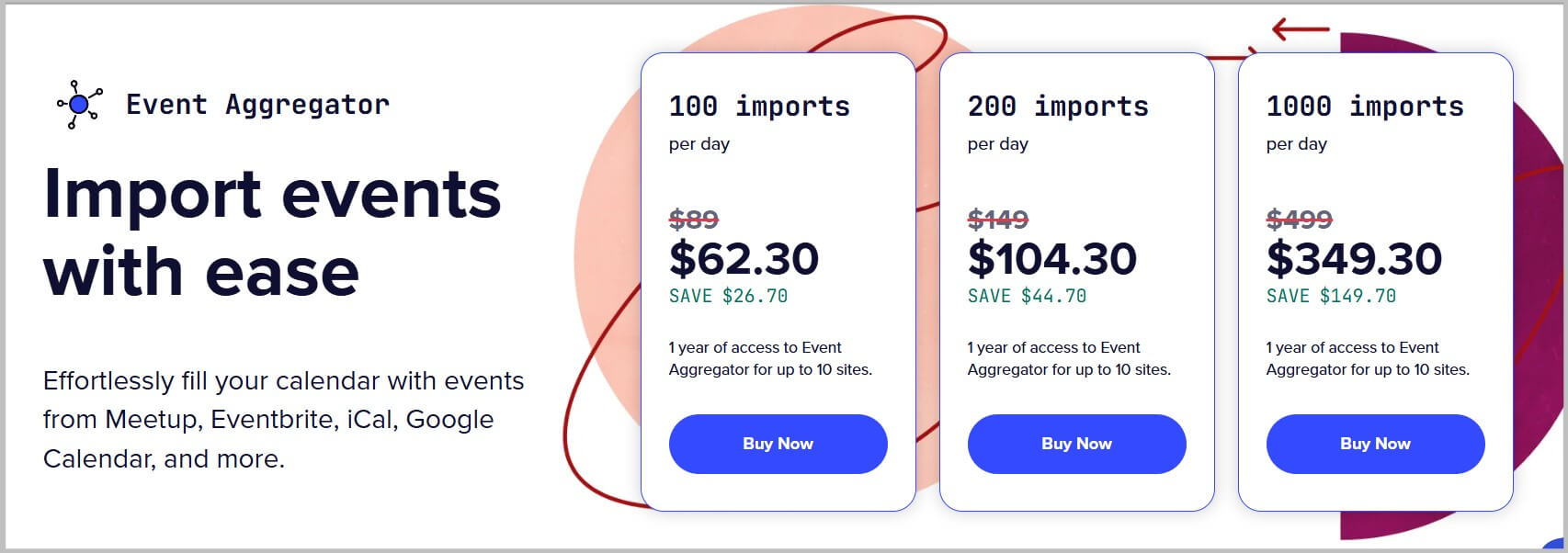 Event Aggregator Black Friday pricing