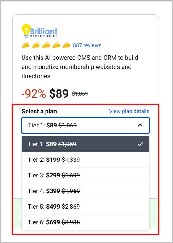 Choose a Brilliant Directories lifetime plan