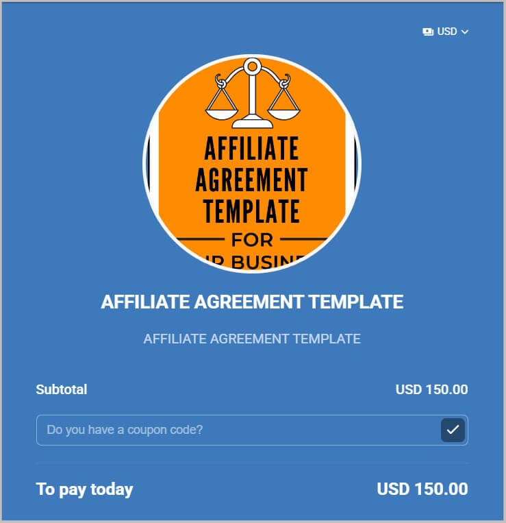 Affiliate Agreement template by Amira Law
