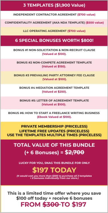 Freelance legal bundle by Amira Law