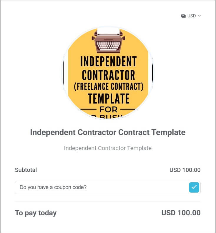 Independent Contractor template by Amira Law