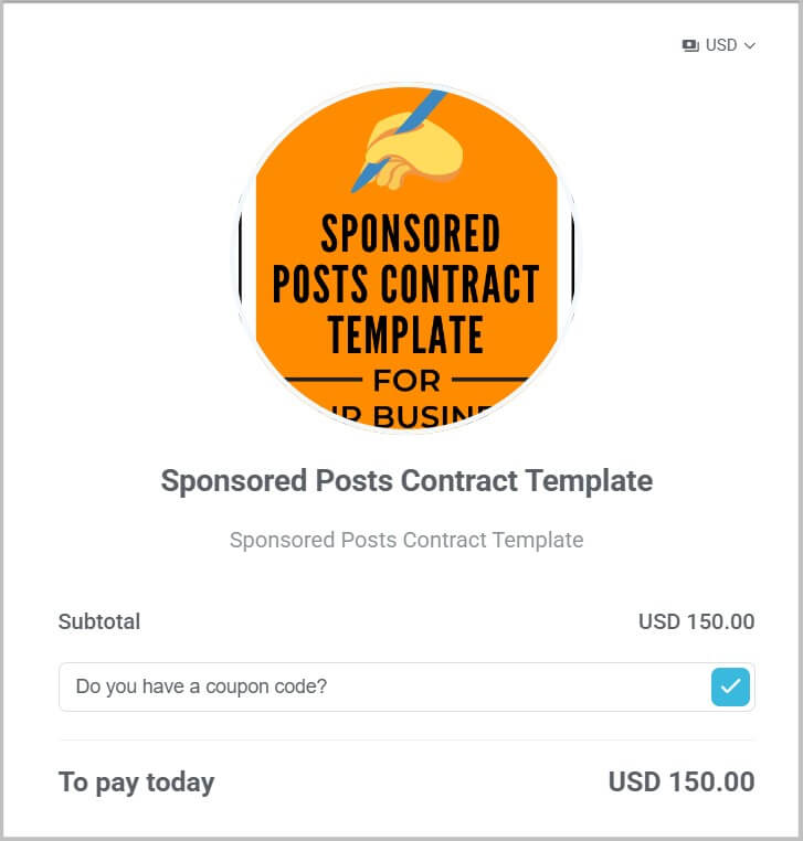 Sponsored Post Contract template by Amira Law
