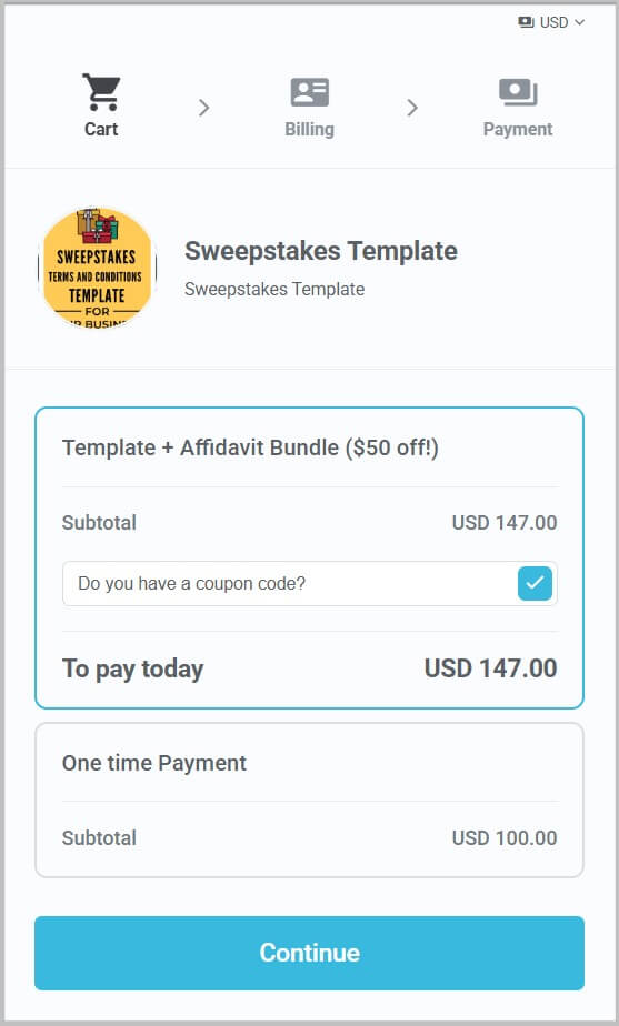 Sweepstakes terms and conditions template by Amira Law