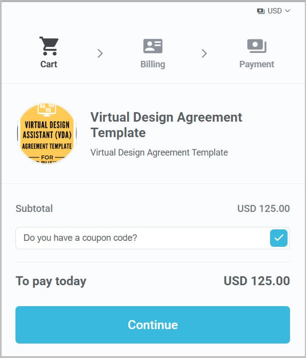 Virtual Design Agreement template by Amira Law