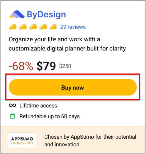 Select ByDesign lifetime plan