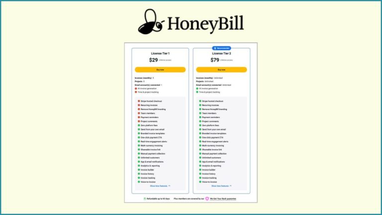 HoneyBill Lifetime Deal 2026- 62% Discount
