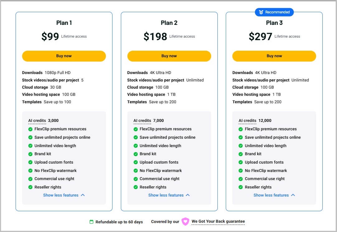FlexClip Lifetime Deal 2026- 84% Discount 2 FlexClip lifetime pricing and plans