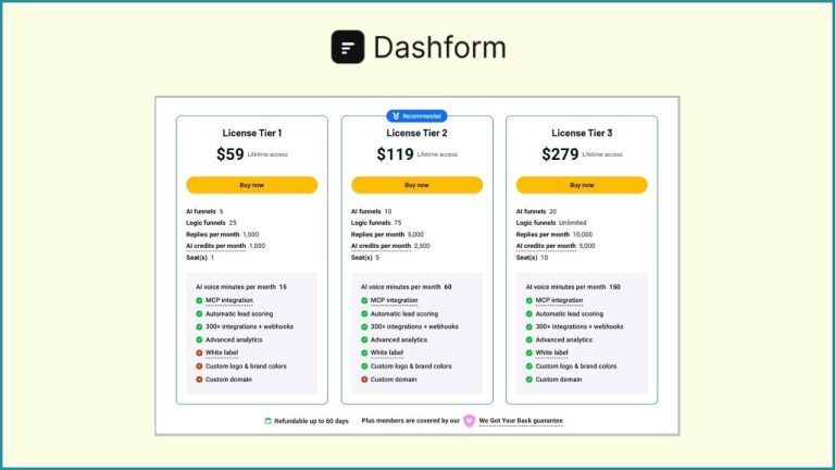 DashForm Lifetime Deal 2026- 92% Discount